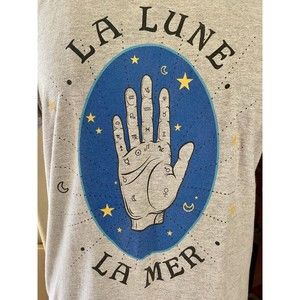 Urban Outfitters Gray La Lune La Mer Witchy Palmistry Tshirt Top Small